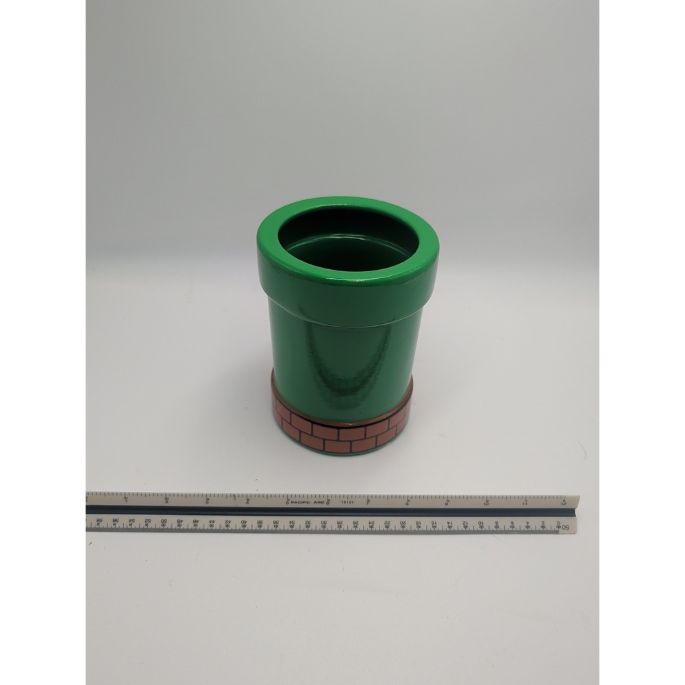Green Warp Pipe Ceramic Pen Holder Retro Video Game Desk Organizer Cup